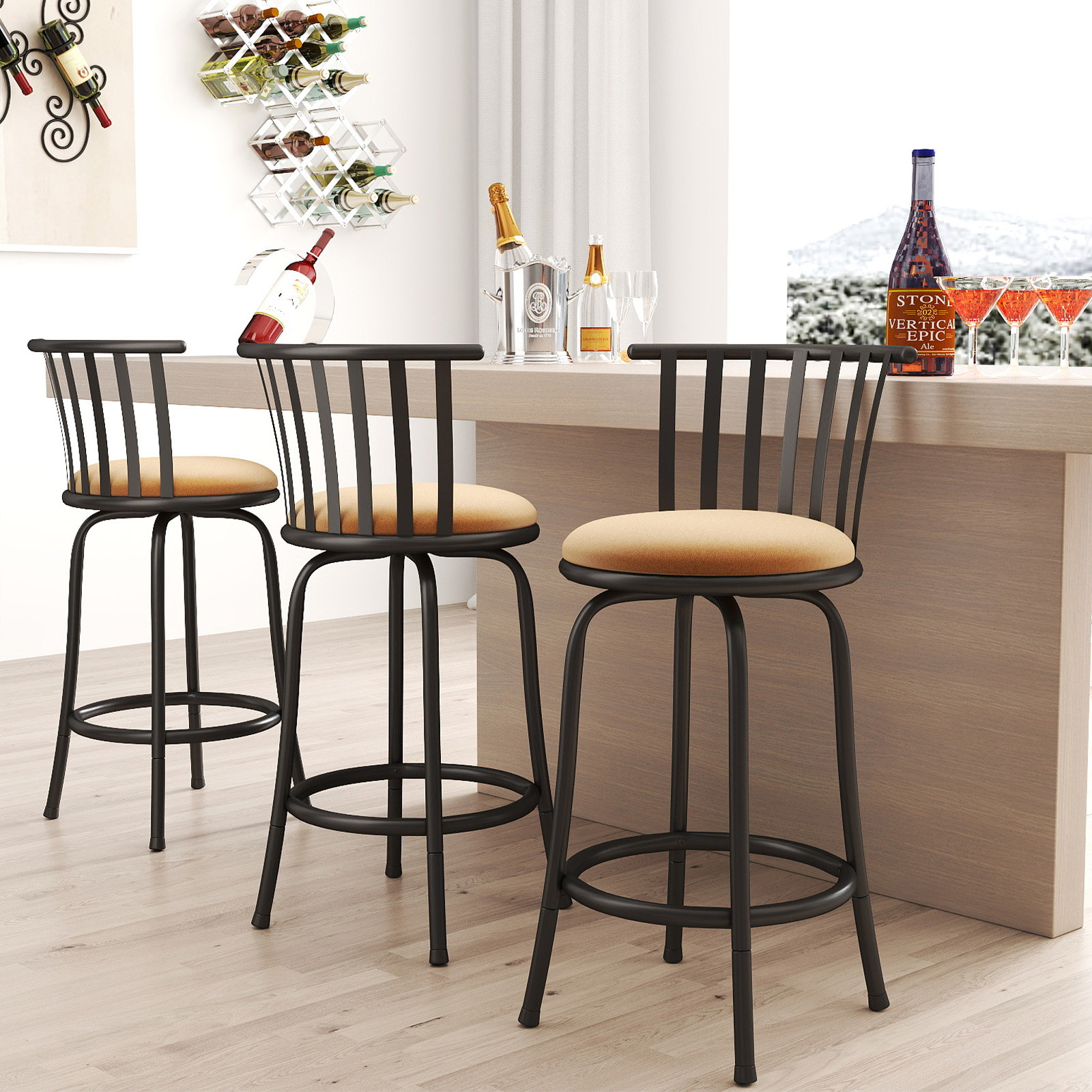 Linnet store Rattan Bar Height Barstool L 29